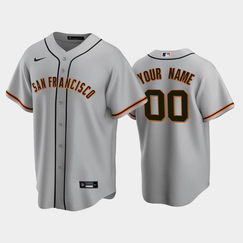 San Francisco Giants 00 Custom Gray Road Jersey Jersey
