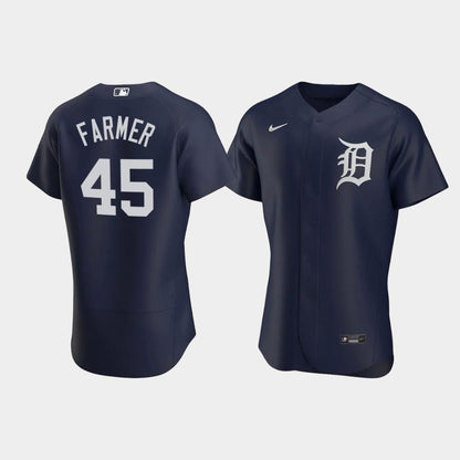 Buck Farmer 45 Detroit Tigers Team Logo Navy Alternate Jersey Jersey