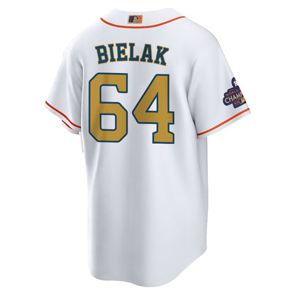 Brandon Bielak 64 Houston Astros 2023 Men Jersey - White/Gold