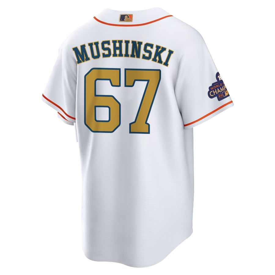 Parker Mushinski 67 Houston Astros 2023 Men Jersey - White/Gold