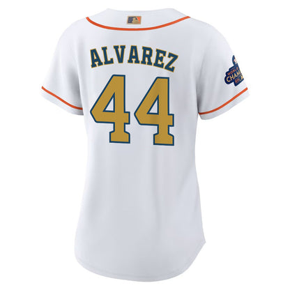 Yordan Alvarez 44 Houston Astros 2023 Gold Collection Women Jersey - White/Gold