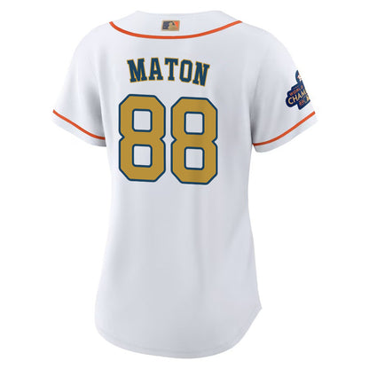 Phil Maton 88 Houston Astros 2023 Women Jersey - White/Gold