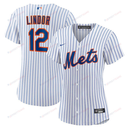 Francisco Lindor 12 New York Mets Home Women Jersey - White