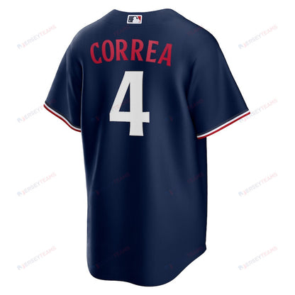 Carlos Correa 4 Minnesota Twins Team Logo Alternate Men Jersey - Navy