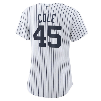 Gerrit Cole 45 New York Yankees Women Home Jersey - White