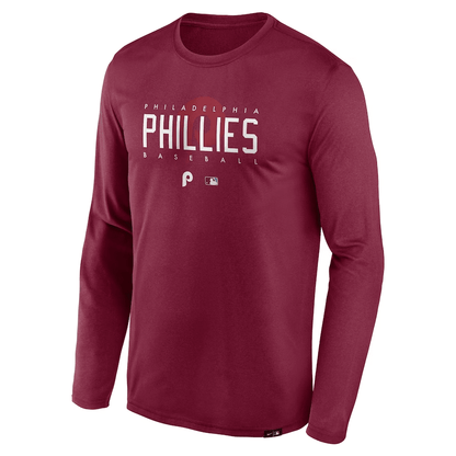 Philadelphia Phillies Team Logo Legend Performance Long Sleeve T-Shirt - Maroon