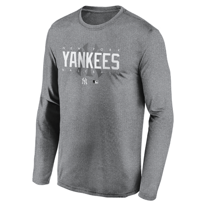 New York Yankees Team Logo Legend Performance Long Sleeve T-Shirt - Heather Gray