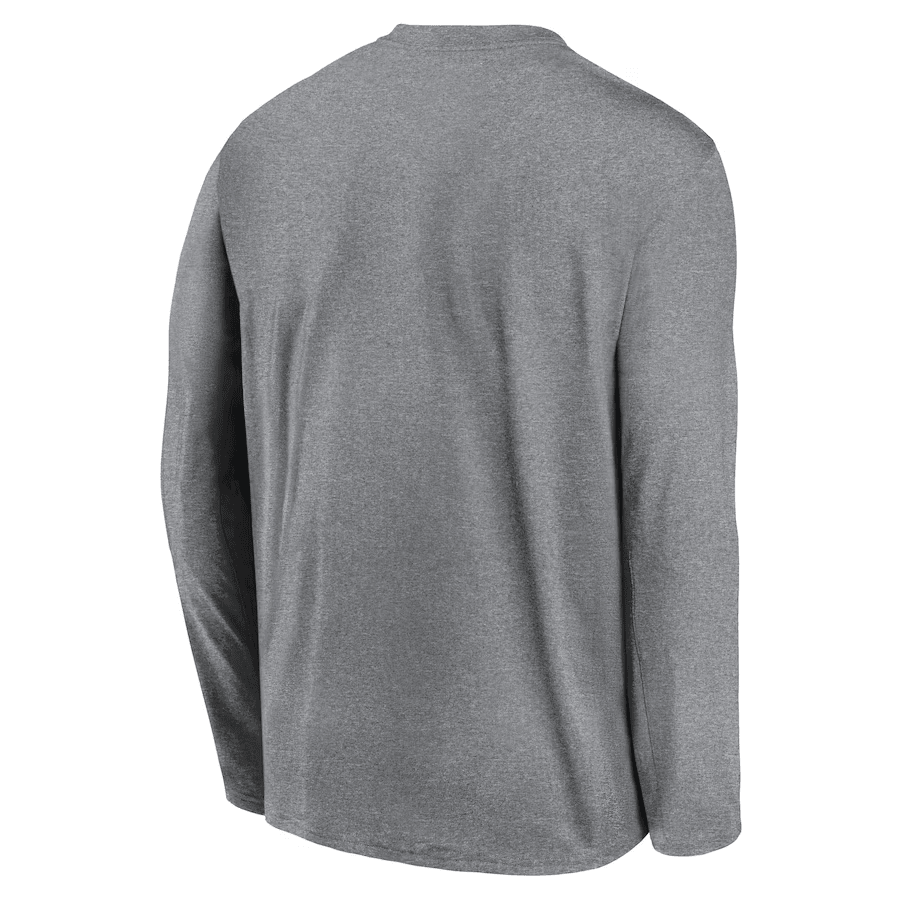 New York Yankees Team Logo Legend Performance Long Sleeve T-Shirt - Heather Gray