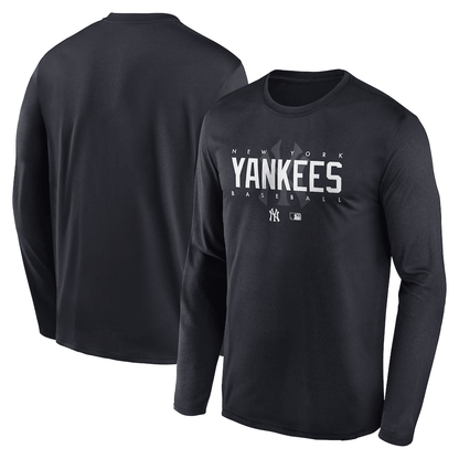New York Yankees Team Logo Legend Performance Long Sleeve T-Shirt - Black