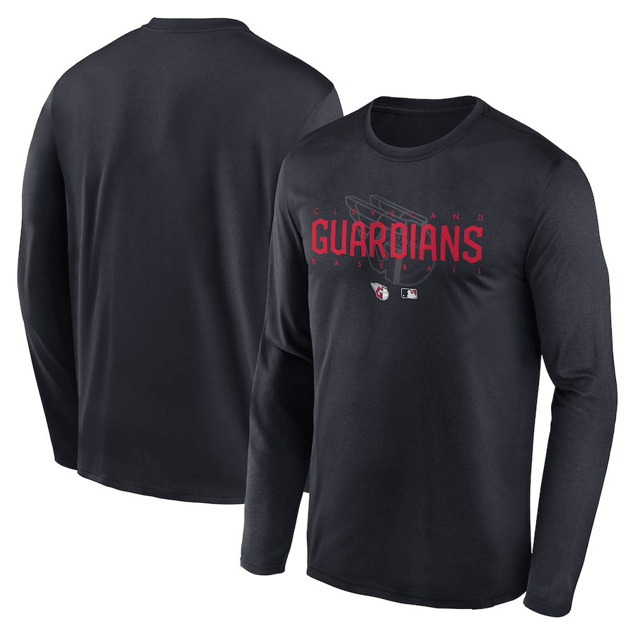 Cleveland Guardians Team Logo Legend Performance Long Sleeve T-Shirt - Navy