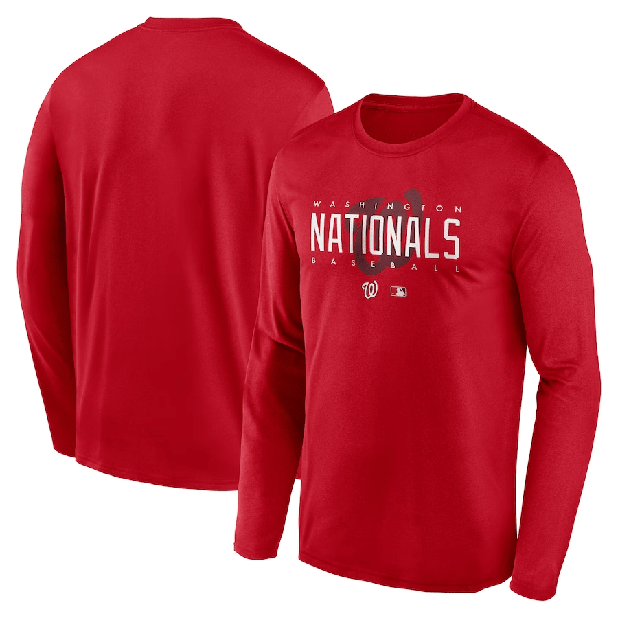 Washington Nationals Team Logo Legend Performance Long Sleeve T-Shirt - Red