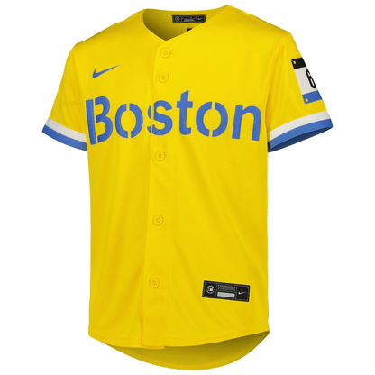 Enrique Hernandez 5 Boston Red Sox Youth City Connect Jersey - Gold