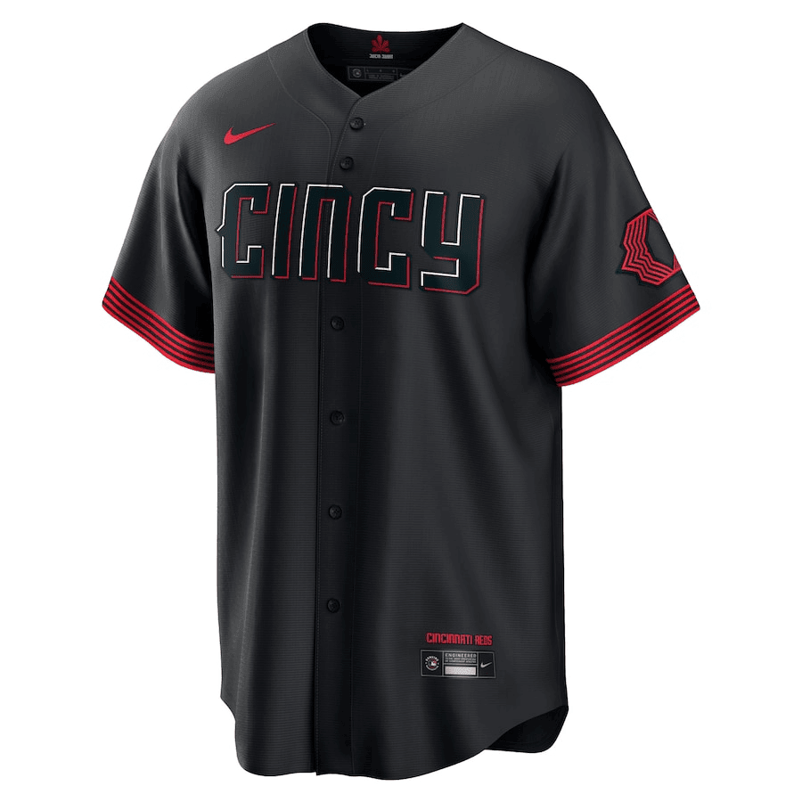 Tyler Stephenson 37 Cincinnati Reds 2023 City Connect Men Jersey - Black