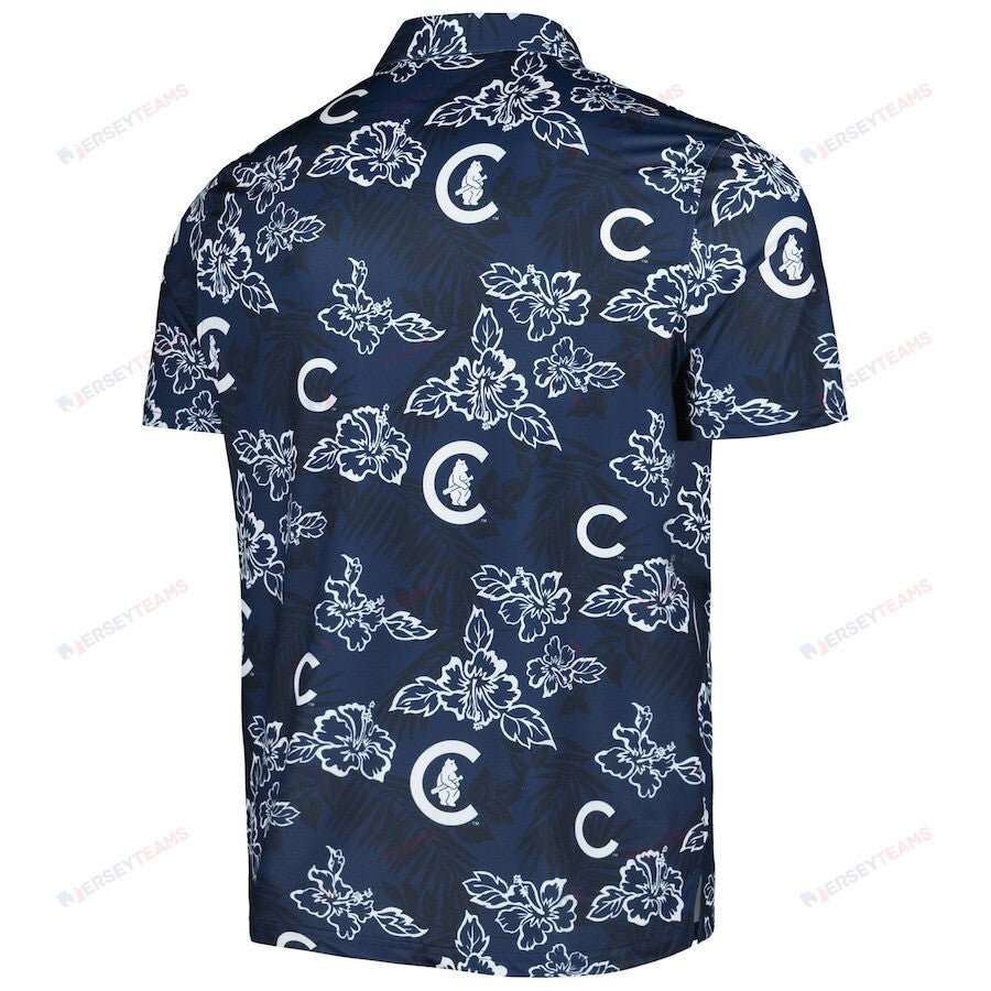 Chicago Cubs Reyn Spooner Cooperstown Collection Puamana Print Polo Shirt - Navy