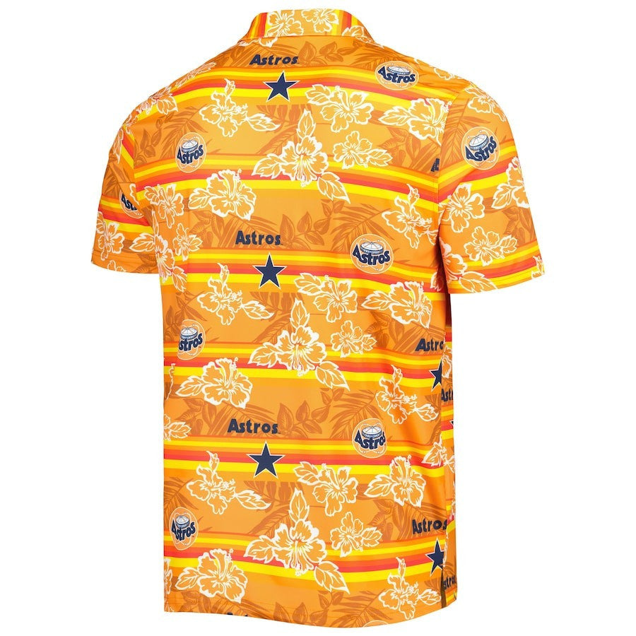 Houston Astros Reyn Spooner Cooperstown Collection Puamana Print Polo Shirt - Orange