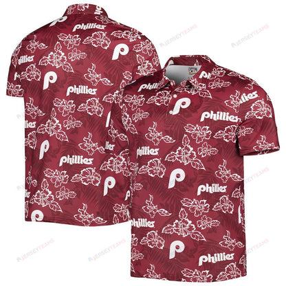 Philadelphia Phillies Reyn Spooner Cooperstown Collection Puamana Print Polo Shirt - Burgundy