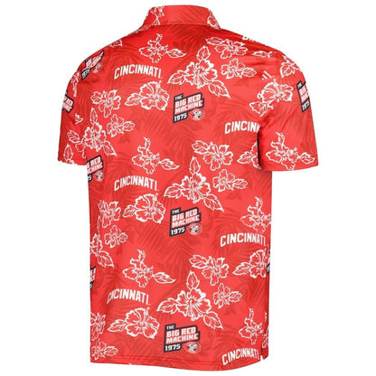 Cincinnati Reds Reyn Spooner Cooperstown Collection Puamana Print Polo - Red
