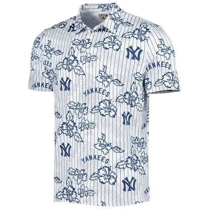 New York Yankees Reyn Spooner Cooperstown Collection Puamana Print Polo - White
