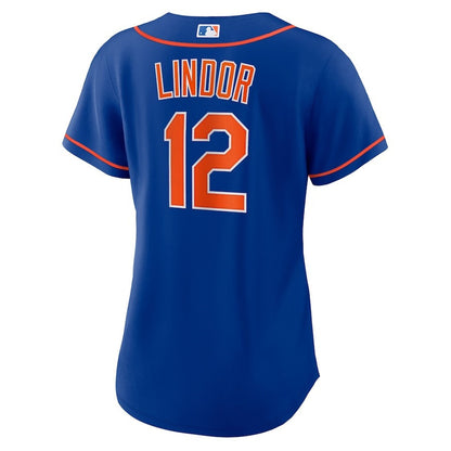 Francisco Lindor 12 New York Mets Women's Alternate Player Jersey - Royal