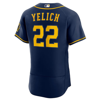 Christian Yelich 22 Milwaukee Brewers Alternate Player Elite Jersey - Navy