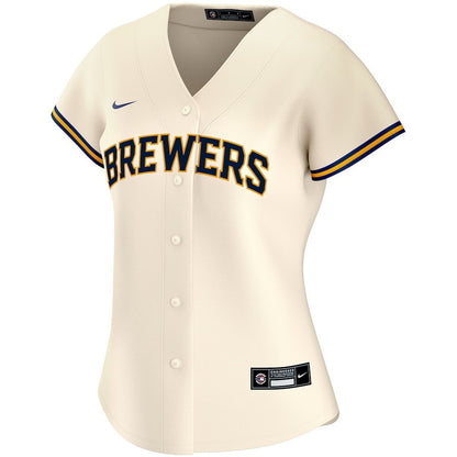Milwaukee Brewers Women's Home Custom Jersey - Cream