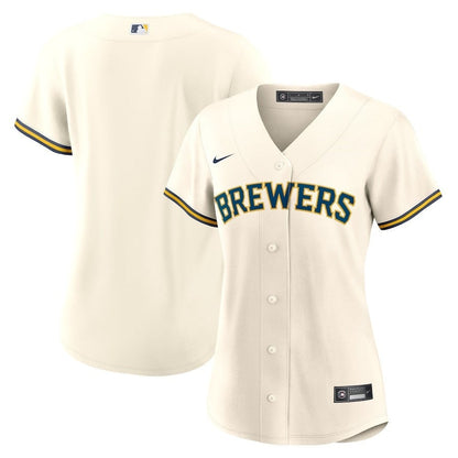 Milwaukee Brewers Women's Home Blank Jersey - Cream