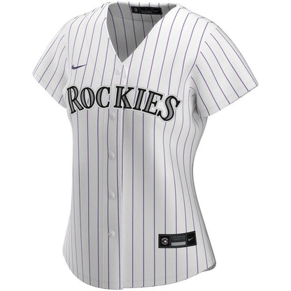 Colorado Rockies Women's Home Custom Jersey - White
