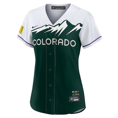 Charlie Blackmon 19 Colorado Rockies Women's City Connect Player Jersey - White/Forest Green