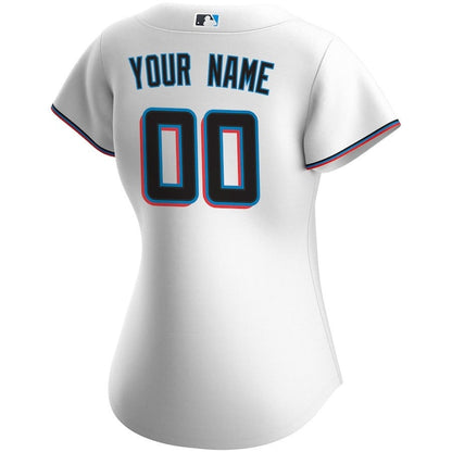 Miami Marlins Women's Home Custom Jersey - White