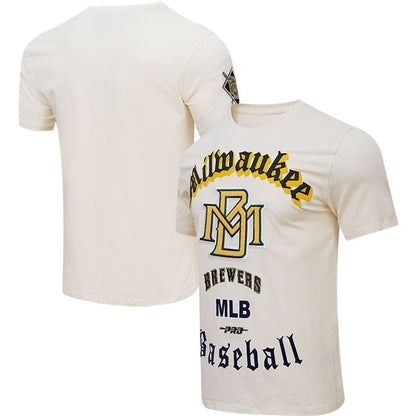 Milwaukee Brewers Pro Basketball T-Shirt - Cream