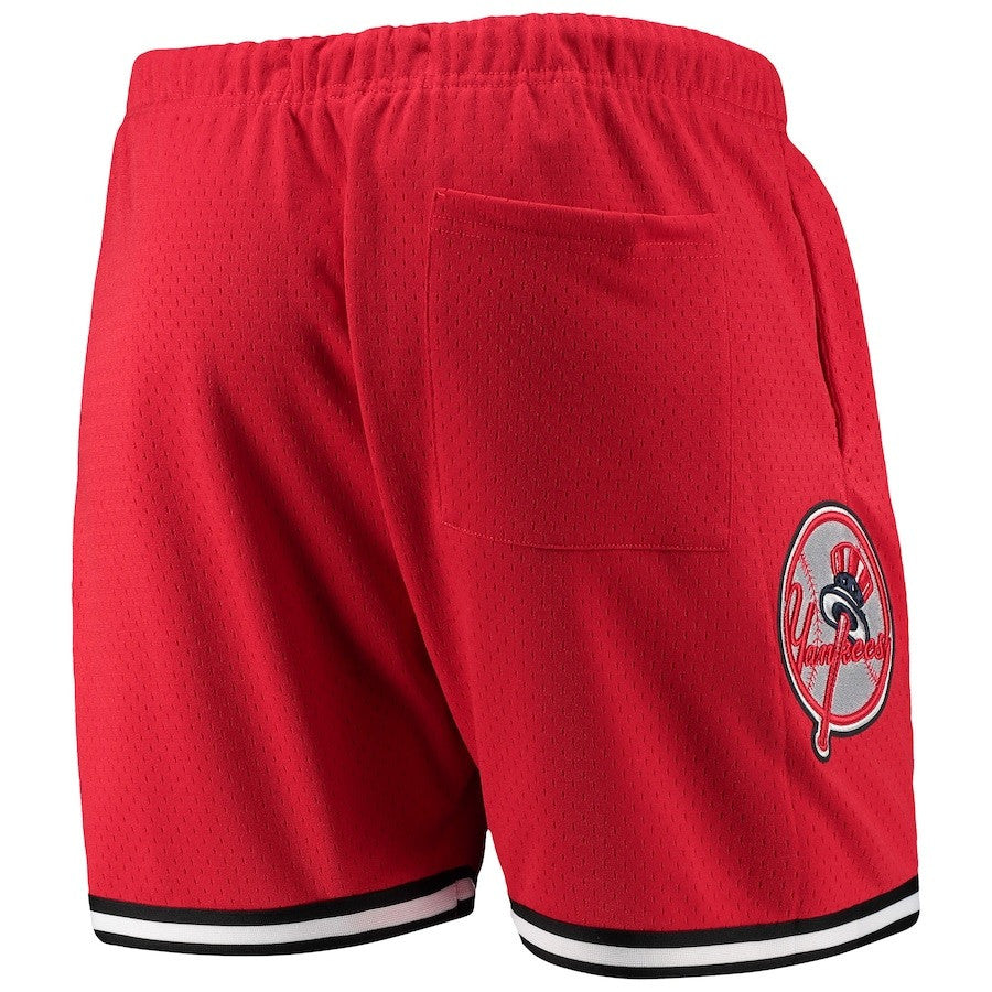 New York Yankees Team Standard Logo Mesh Shorts - Red