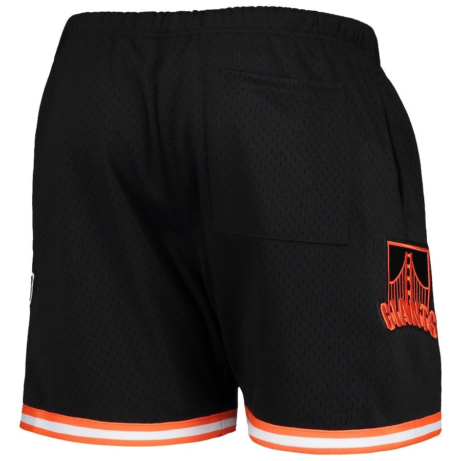 San Francisco Giants Team Standard Logo Mesh Shorts - Black