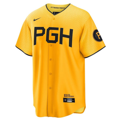 Bryan Reynolds 10 Pittsburgh Pirates 2023 City Connect Men Jersey - Gold