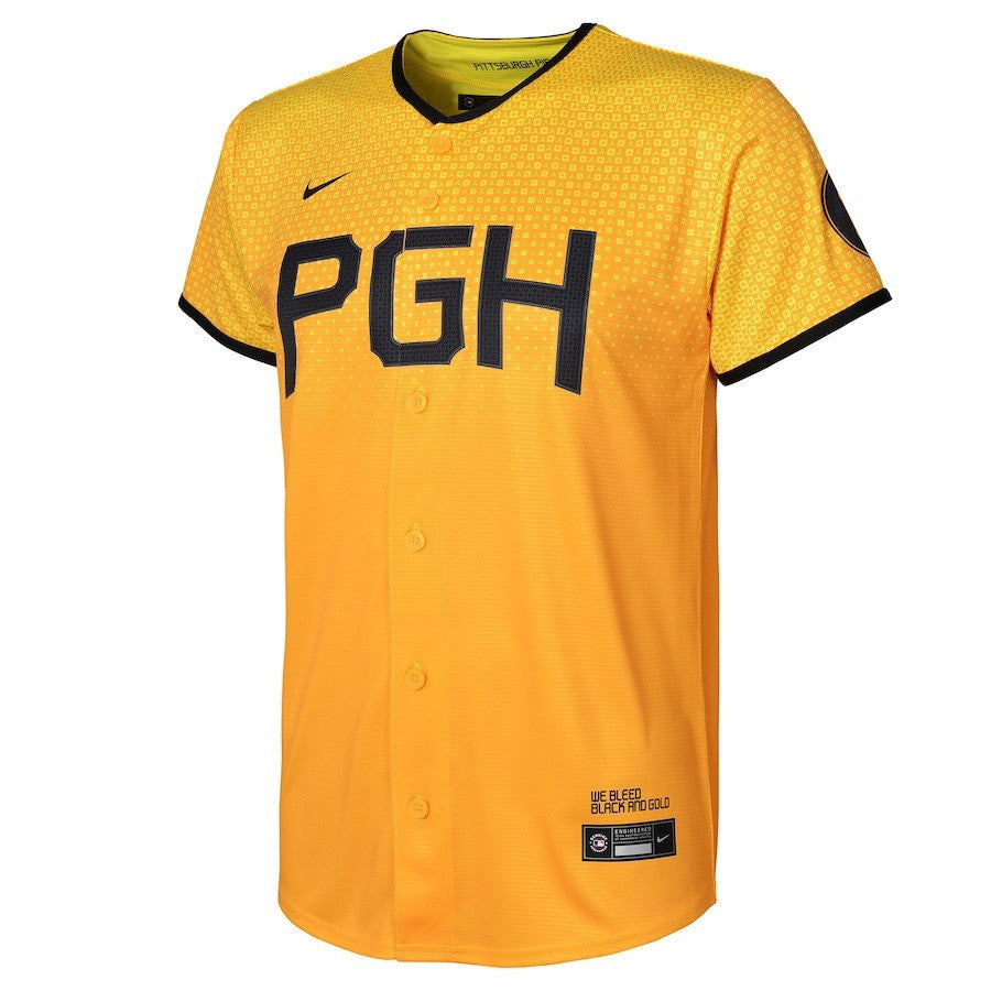 Pittsburgh Pirates 2023 City Connect Youth Jersey - Gold