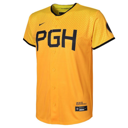 Roberto Clemente 21 Pittsburgh Pirates 2023 City Connect Youth Jersey - Gold