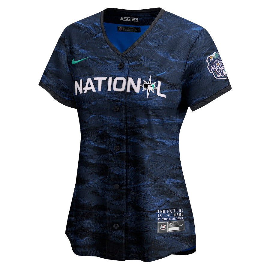 Ronald Acuña Jr. 13 Atlanta Braves Signed Posture 2023 All-Star Game Limited Player Women Jersey - Royal