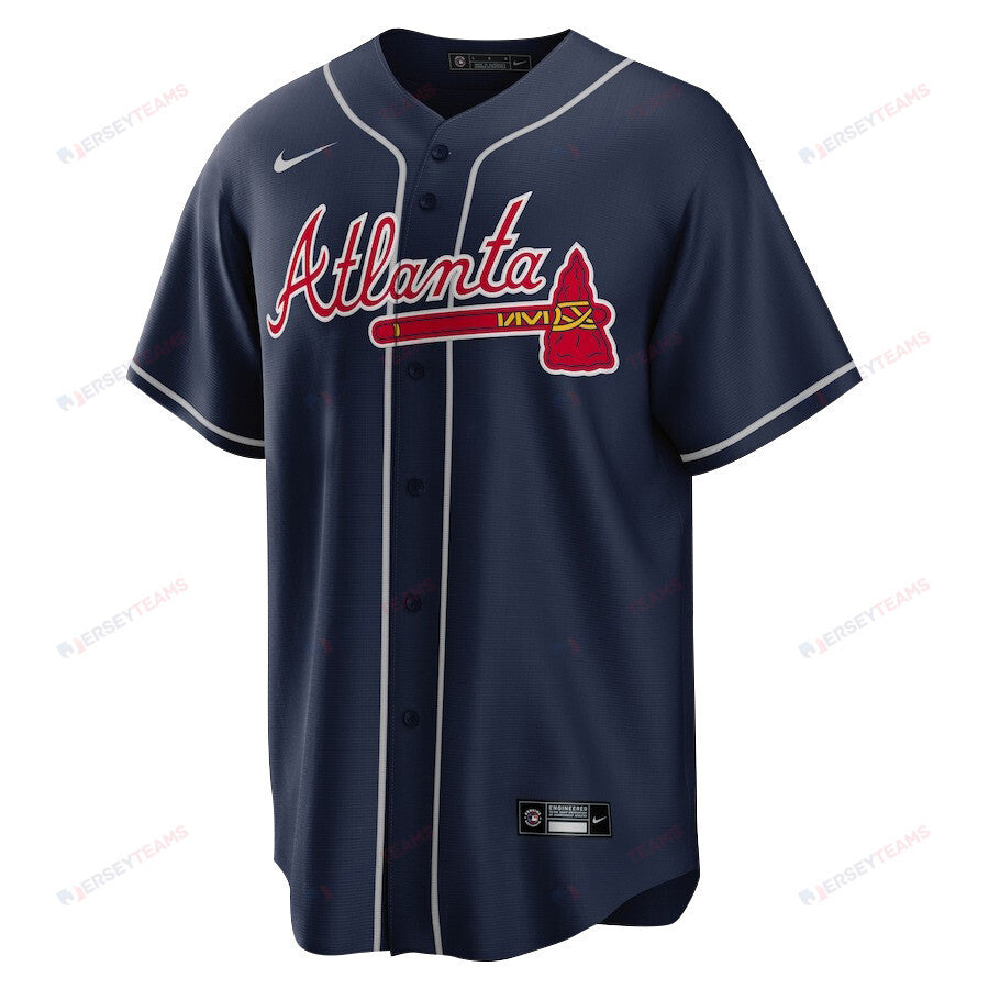Ronald Acuña Jr. 13 Atlanta Braves Signed MVP 2023 Alternate Player Men Jersey - Navy
