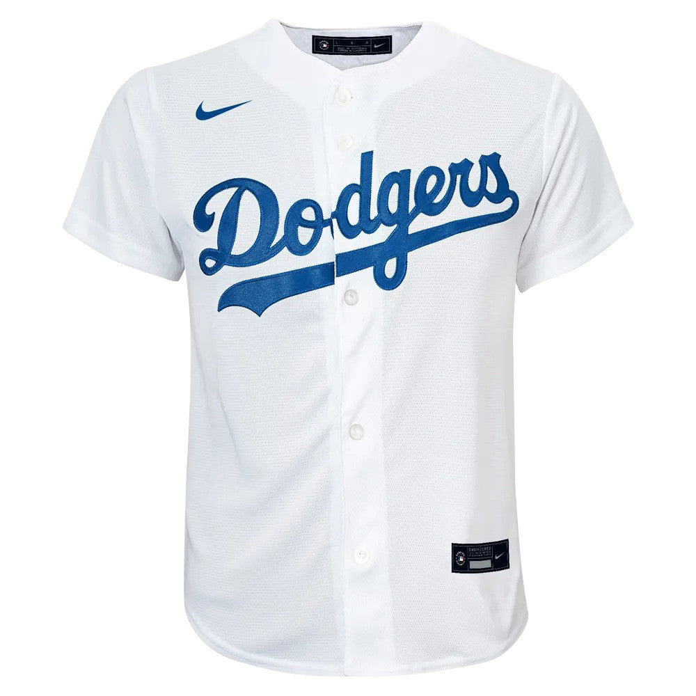 Mookie Betts 50 Los Angeles Dodgers Signed Cartoon 2023 Home Player YOUTH Jersey - White