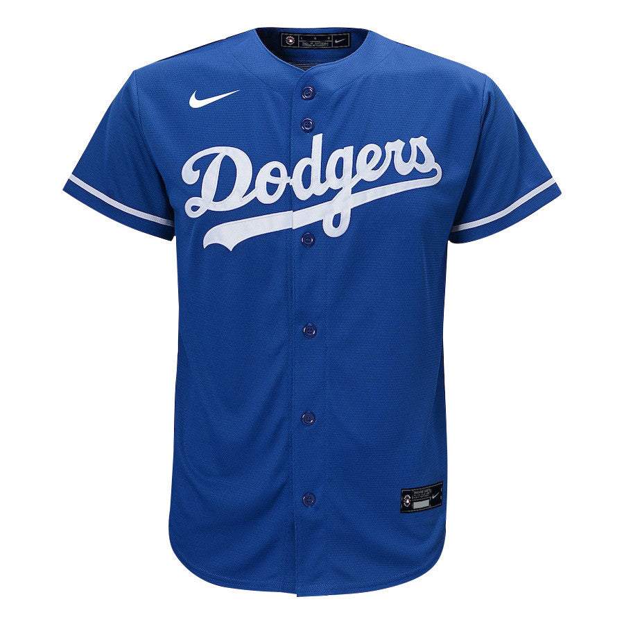 Mookie Betts 50 Los Angeles Dodgers Signed Cartoon 2023 Alternate Player YOUTH Jersey - Royal