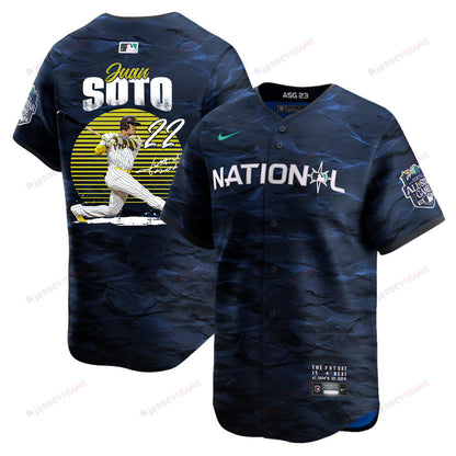 Juan Soto 22 San Diego Padres Signed Hit 2023 All-Star Game Limited Player Men Jersey - Royal