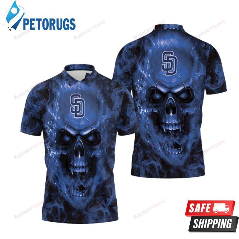 San Diego Padres Skull Printed Polo Shirt