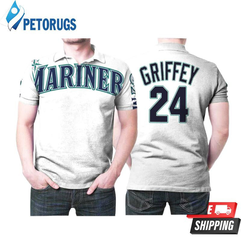 Seattle Mariners Ken Griffey Jr 24 2020 Baseball White Style Printed Polo Shirt