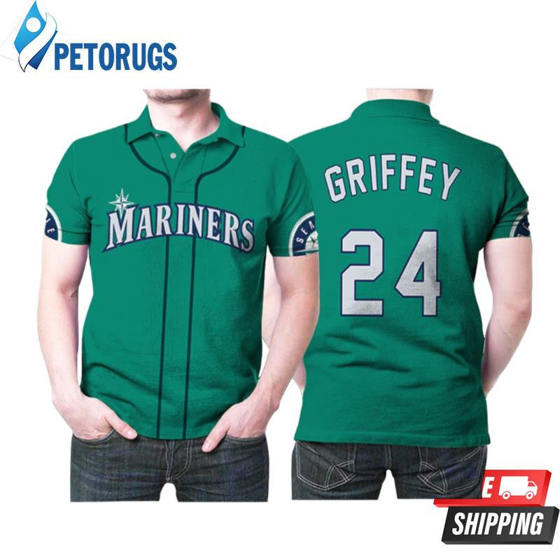 Seattle Mariners Ken Griffey Jr Baseball Majestic Player Northwest Green 2019 Style Printed Polo Shirt