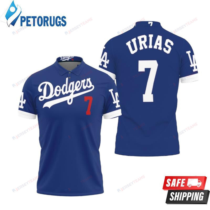 Los Angeles Dodgers Julio Urias 7 2020 Blue Inspired Style Printed Polo Shirt