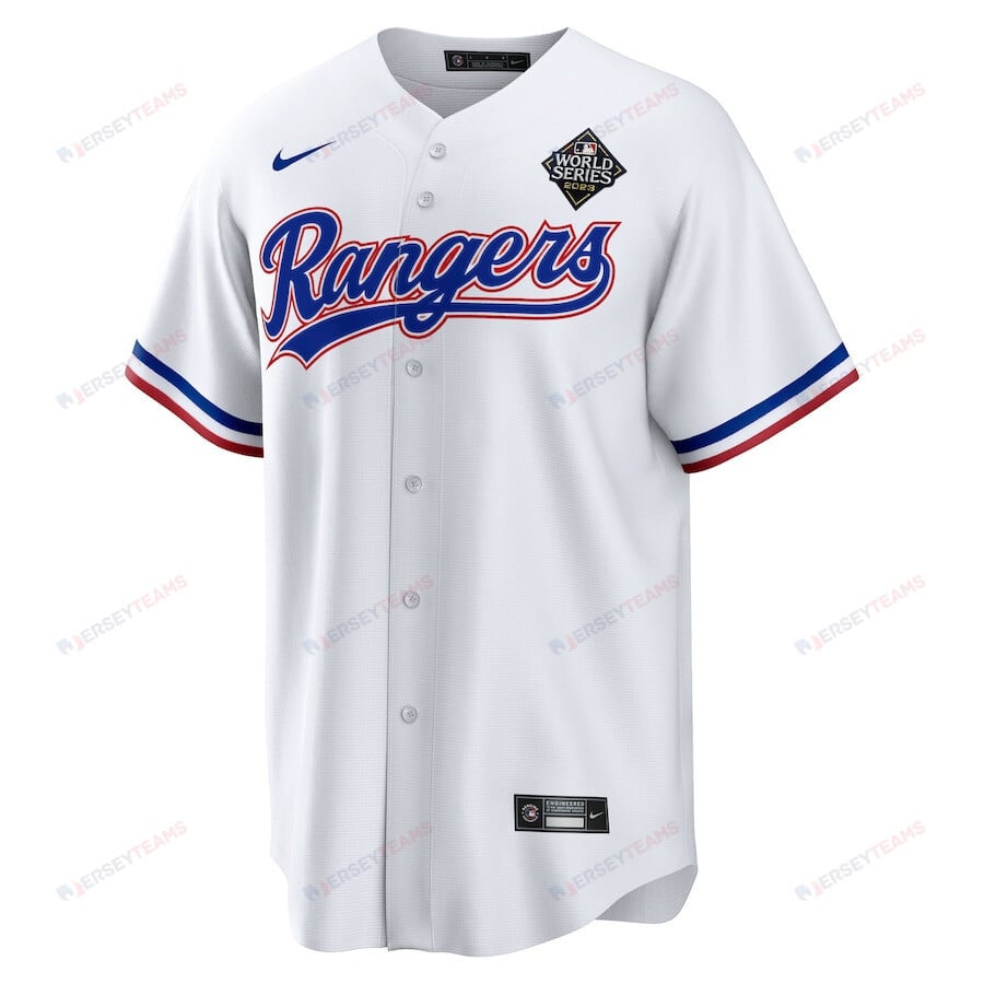 Jacob deGrom 48 Texas Rangers 2023 World Series Men Jersey - White