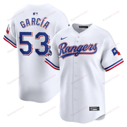 Adolis García 53 Texas Rangers Home 2023 World Series Champions Limited Men Jersey - White