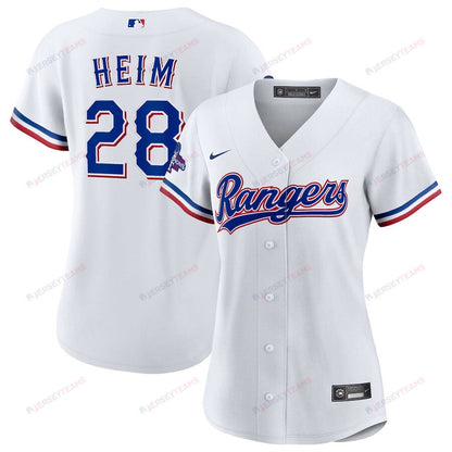 Jonah Heim 28 Texas Rangers Home 2023 World Series Champions Women Jersey - White