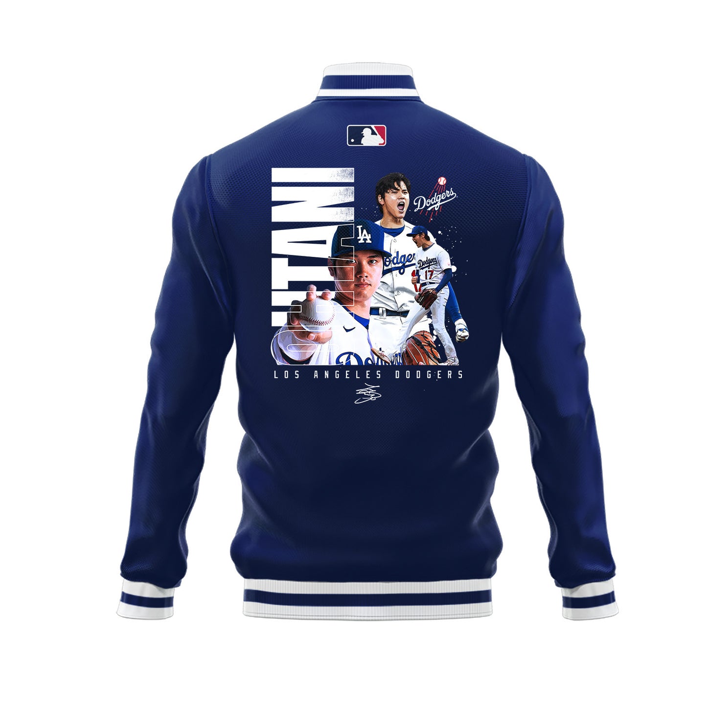 Shohei Ohtani 17 Los Angeles Dodgers Shotime Signed Baseball Jacket - Royal - All-Over-Printed Jacket