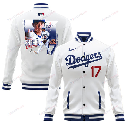 Shohei Ohtani 17 Los Angeles Dodgers Welcome To The Sho Baseball Jacket - White - All-Over-Printed Jacket