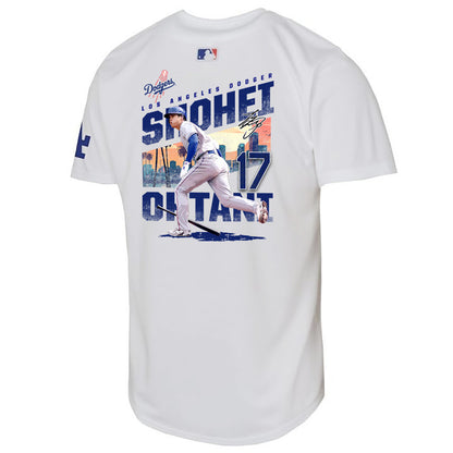 Shohei Ohtani 17 Los Angeles Dodgers Signed Homerun 2023 Youth Home Jersey - White